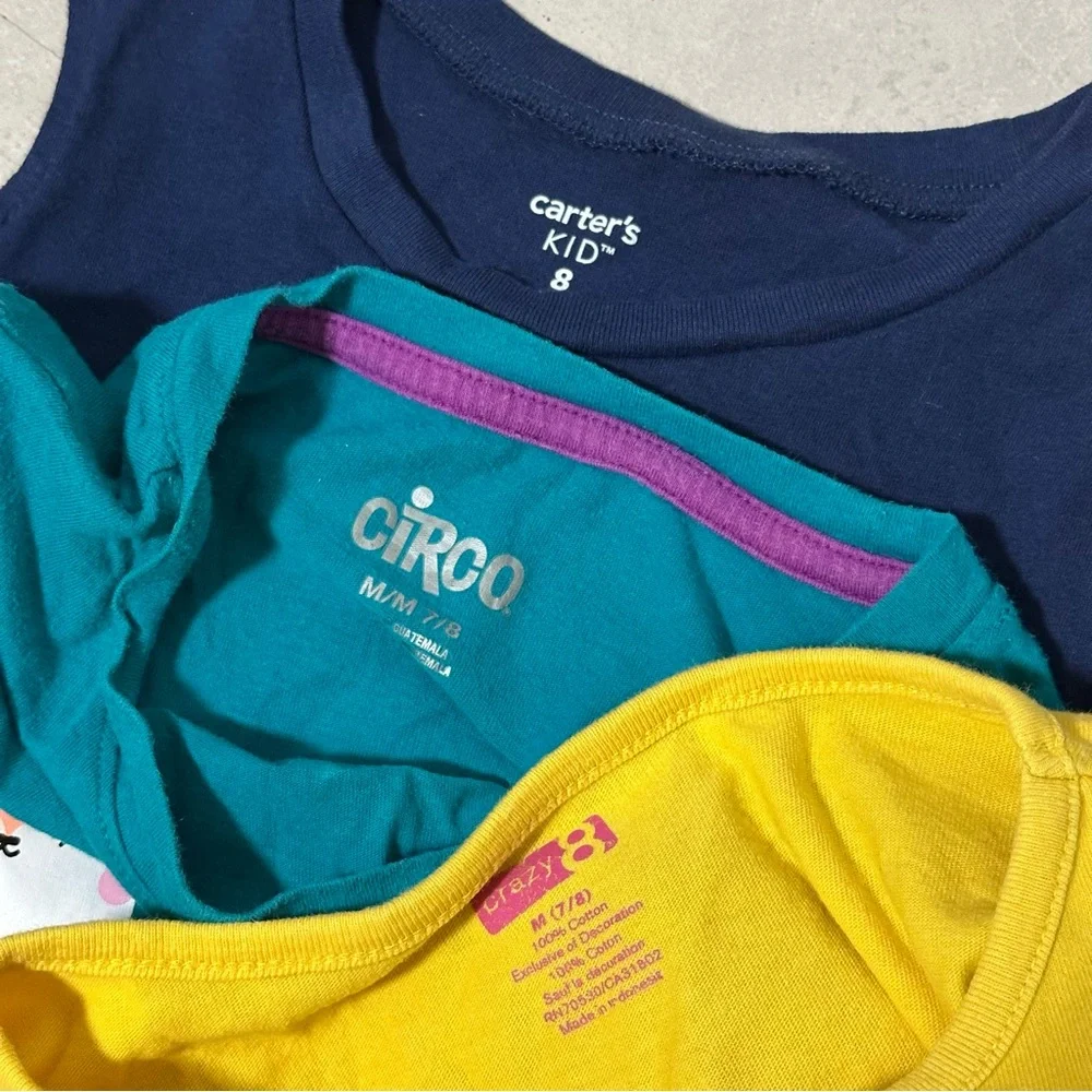 Carter’s,‎ Circo & Crazy 8 Kids Girl Graphic Long Sleeve Shirt size M(7/8)